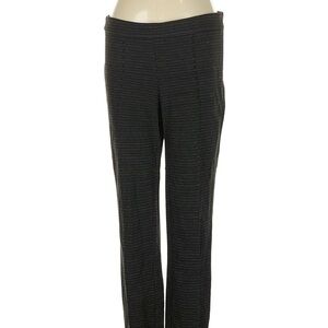 Dalia Black Micro-Pattern Straight-Leg Pants